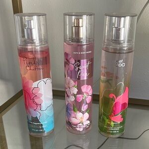 Bath & Body Works Pink Chiffon, Sweet Pea, and Sweet Tea Mist Set